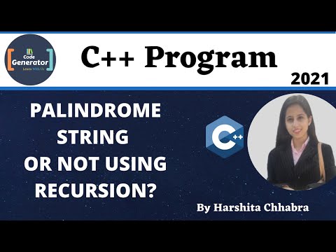 Check A String Is Palindrome Or Not Using Recursion In C++ | Palindrome String Or Not  | C++ Program