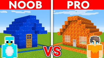 Noob VS Pro LAVA vs WATER HOUSE BUILD CHALLENGE