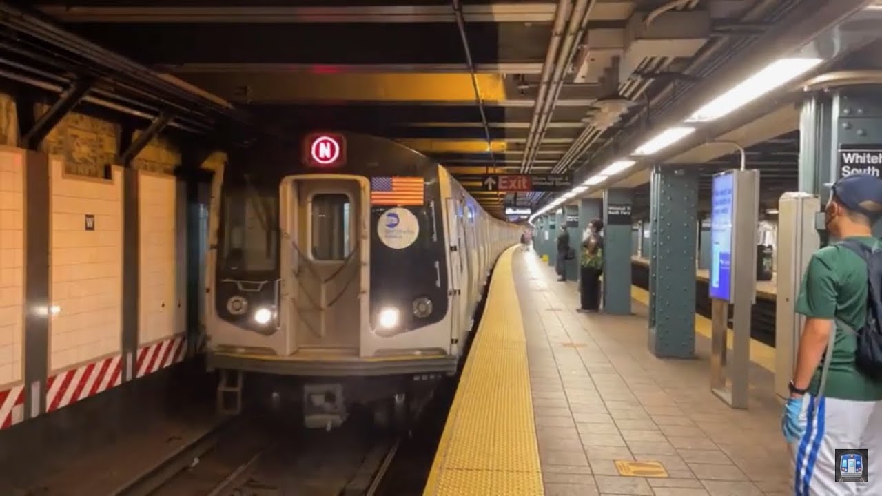Whitehall R Train R46/R68/R160 Brooklyn N,Q,R Local Trains At Whitehall Street - YouTube