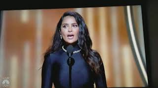 Salma Hayek dice #timesup en los Golden Globes Awards 2018