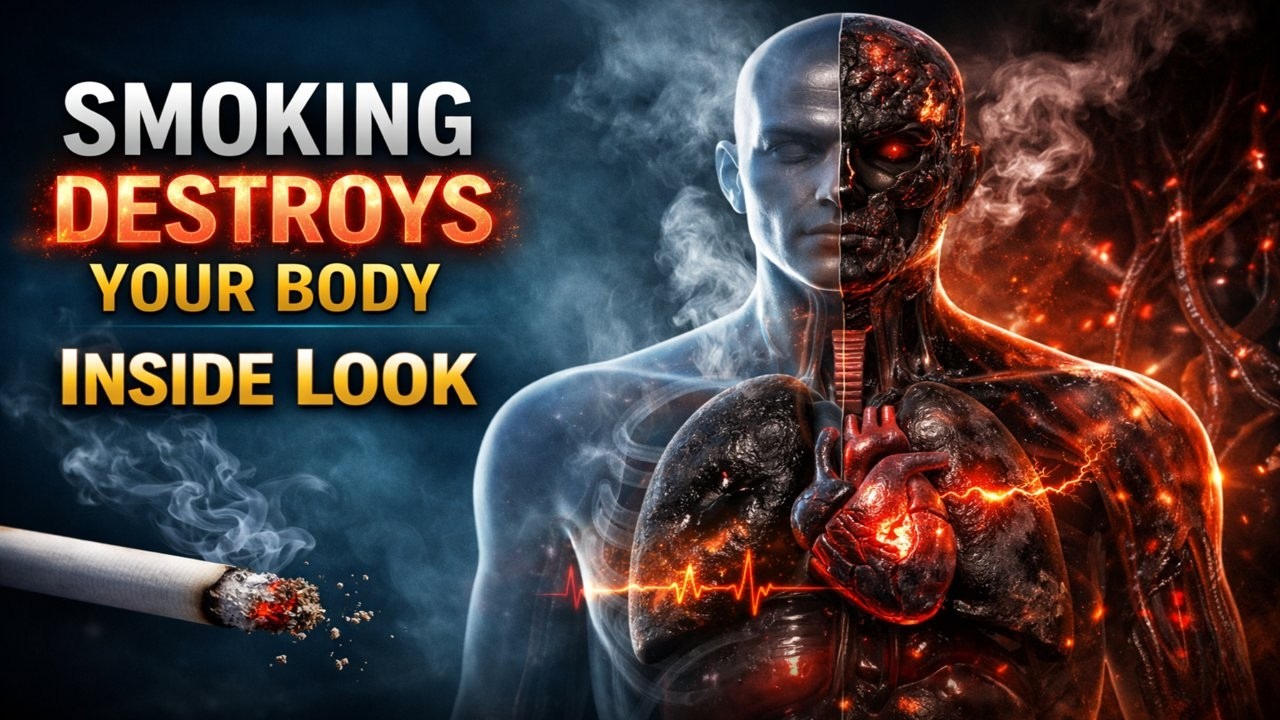 side effect of smoking inside the body(explain with organs automation video)