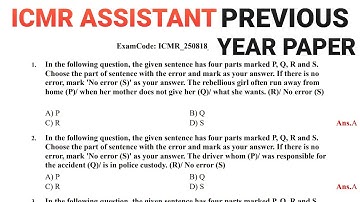 ICMR ASSISTANT PREVIOUS YEAR QUESTION PAPERS, ICMR ASSISTANT QUESTION PAPER,