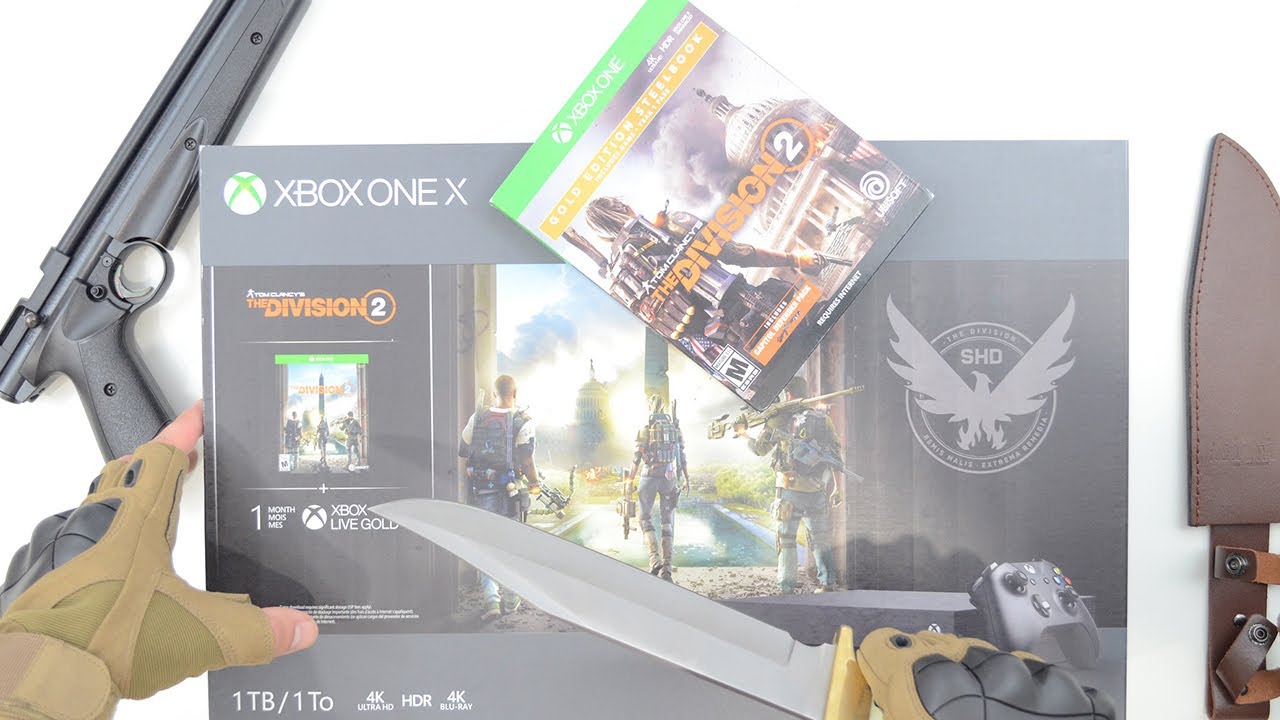 Xbox One X 1tb The Division 2 Bundle Gold Steelbook Edition Unboxing Youtube