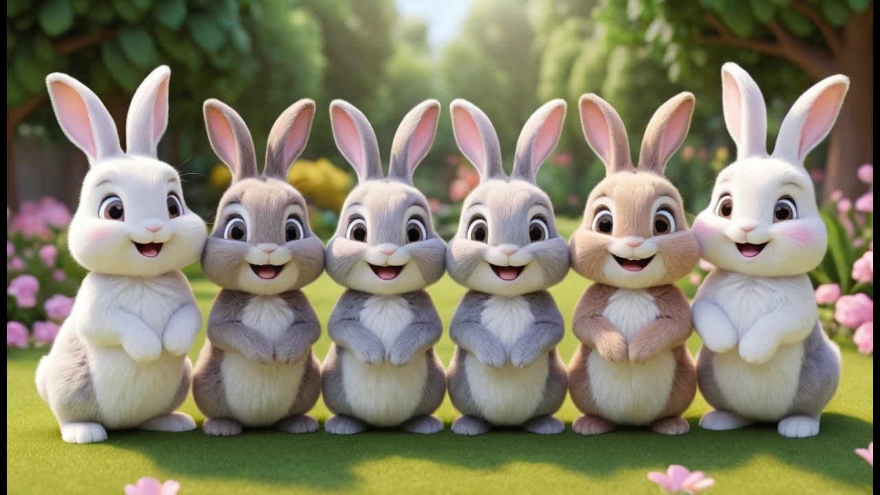 Fünf kleine Kaninchen im Garten | Lustiges Osterlied & Zählen lernen für Kinder