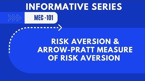 Risk aversion and Arrow-Pratt measure of risk aversion | MEC - 101 | Informative Series | IGNOU