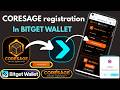 How to Register on CORESAGE Smart Contract project Using Bitget Wallet & Gas Fee Fix Guide
