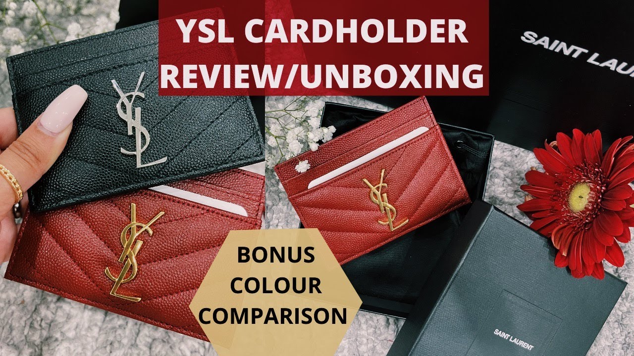 Review: Saint Laurent YSL MONOGRAM CARDHOLDER (Rouge Opyum & Black) +  Unboxing 