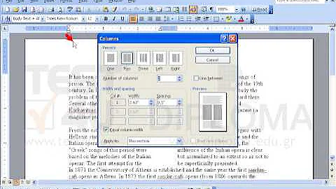 Display a line between columns on the paragraph formatted in two column layout.