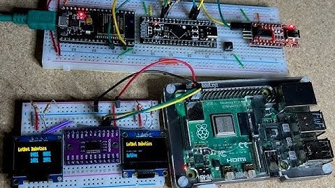 Raspberry PI WiFi A P using I2C multiplexer displaying STM32F4 Black Pill data using ESP32 WiFi