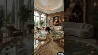 Luxury Wood-Inspired Epoxy Floor With Aquarium Elegant Living Room Transformation