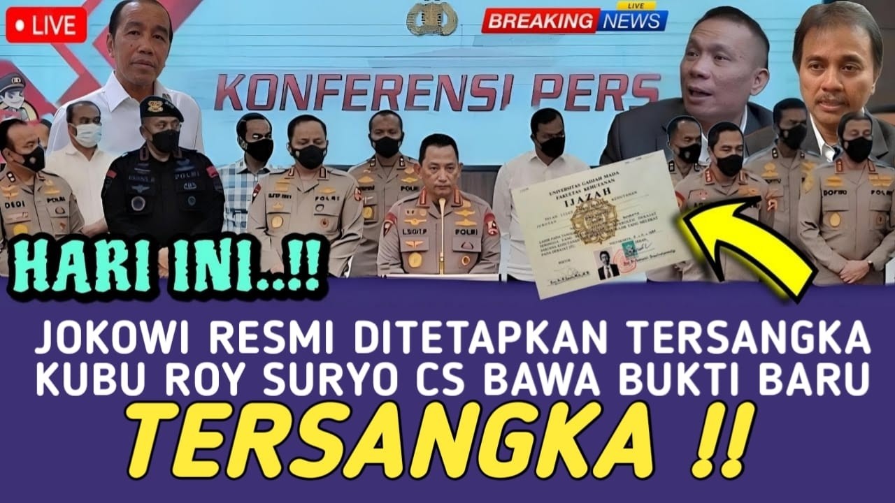 JOKOWI DI TETAPKAN TERSANGKA !! KUBU ROY SURYO DENGAN BUKTI BARU UNTUK BUKTIKAN IJAZAH PALSU JOKOWI