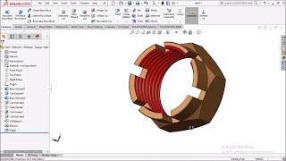 Castle nut deign in solidworks #engineering #technology #India #Nepal