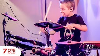 13 STEPS TO NOWHERE - Pantera (7 year old Drummer) Drum Cover by Avery Drummer