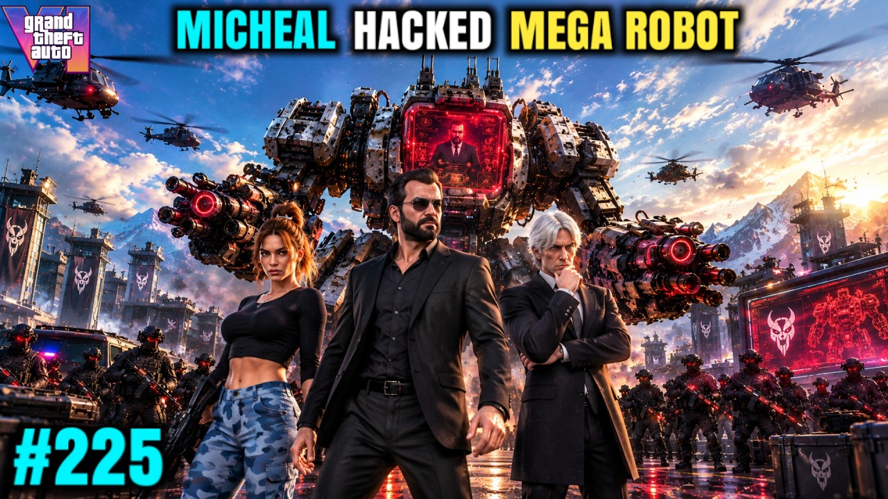 MICHAEL MOST DANGEROUS MEGA ROBOT ATTACK  | GTA V GAMEPLAY #225