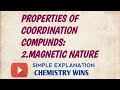 Magnetic Properties of Coordination Complexes @sadhanadhananjaya CHEMISTRY WINS #chemistry