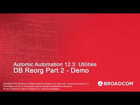 Automic Automation 12.3 Utilities: DB Reorg Part 2 (Demo)