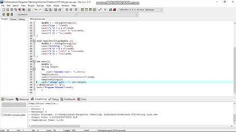 Membuat Project Menghitung  Luas dan Keliling Persegi Di Dev C++