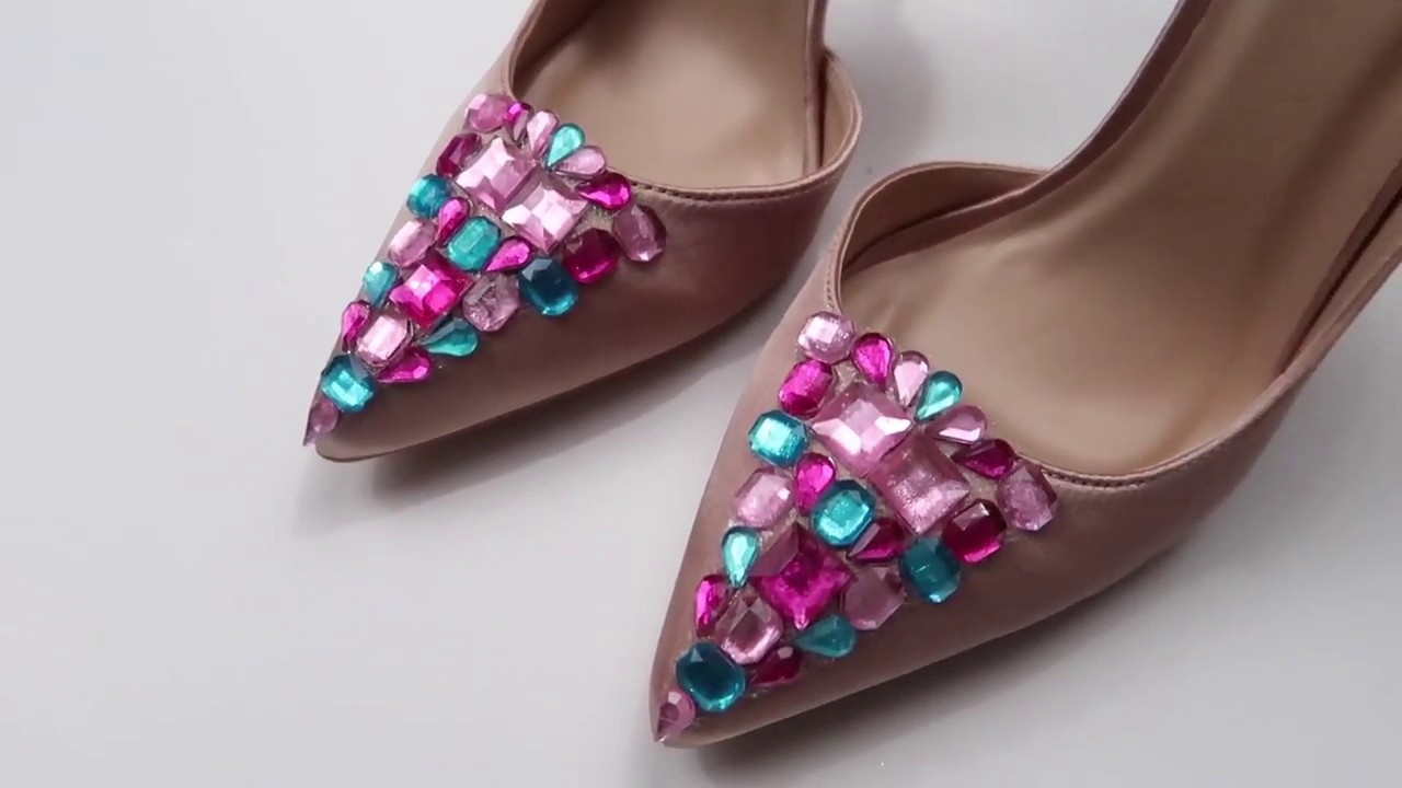 DIY: HOW TO MAKE AN APPLIQUE (NO SEW! EASY!) GEM TOE HEEL