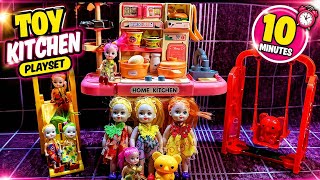 11 Minutes of Pure Satisfaction Toy Kitchen &amp; Dolls Setup ASMR (No Talking)
