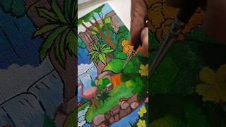 jungle painting on canvas 🌳🌲#jungle#forest#painting#art#ytshorts#artwork#fyp