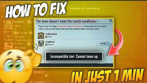 How To Fix Incompatible Tier Cannot Team Up Pubg Mobile | Bgmi Tier Incompatibility Problem