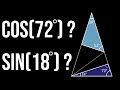 Exact trig values for multiples of 18 degrees geometrically visual proof