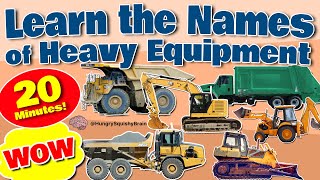 Learn the Names of Heavy Equipment - Garbage Trucks, Dump Trucks, Bulldozers, Wheel Loaders, More!