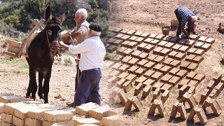 The adobes. Traditional construction of a hut with dirt, straw and water | Documentary film