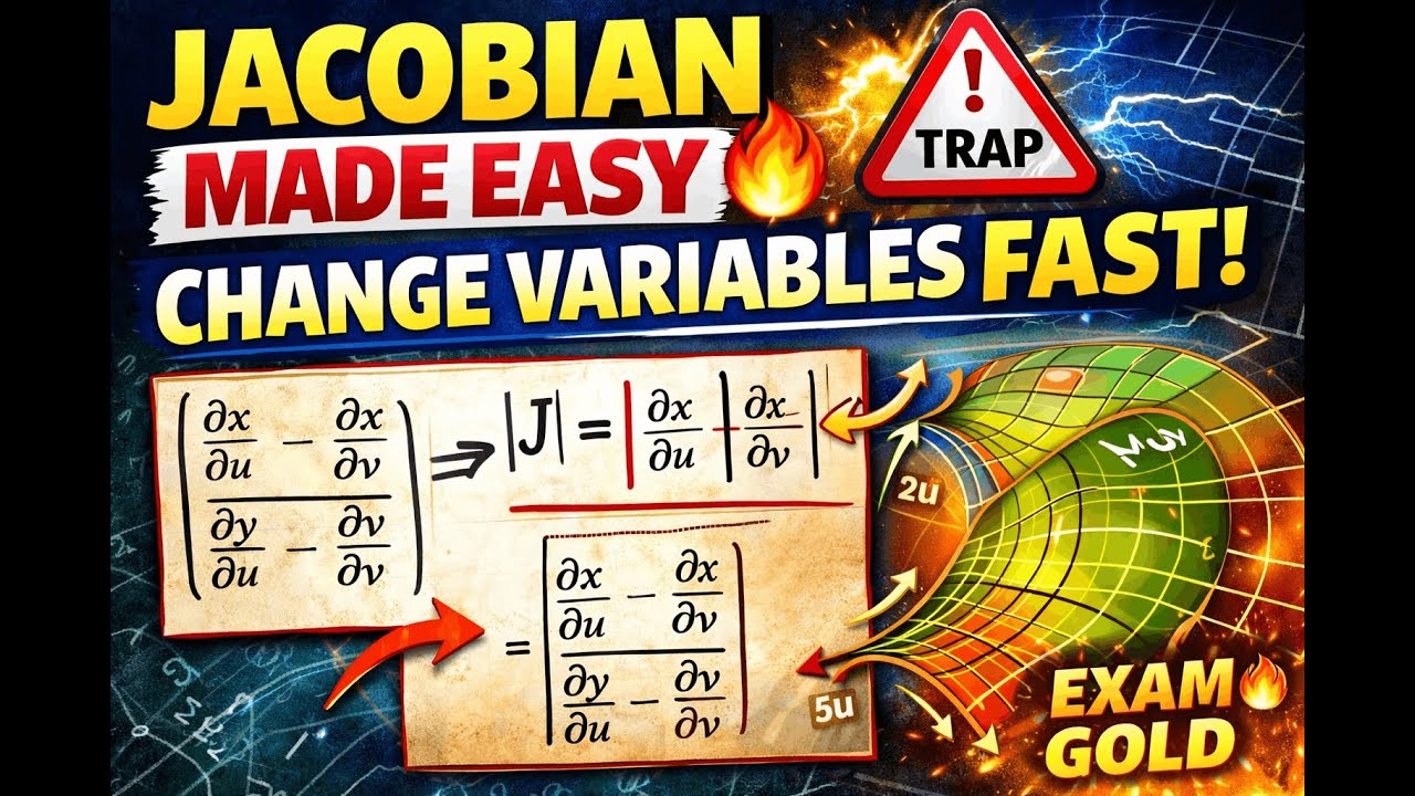 Jacobian Made EASY 🔥 Change of Variables Without Fear! /Multivariable Calculus/JNTU/M1/M2