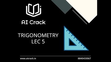 PGDBA 2023 Preparation | Maths | Trigonometry Lecture 5 | AI Crack