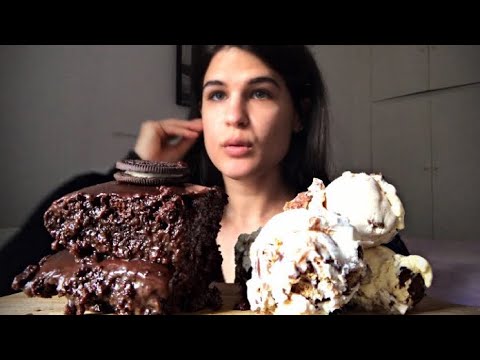 ASMR | CHOCOLATE CAKE & ICE CREAM | MUKBANG - YouTube