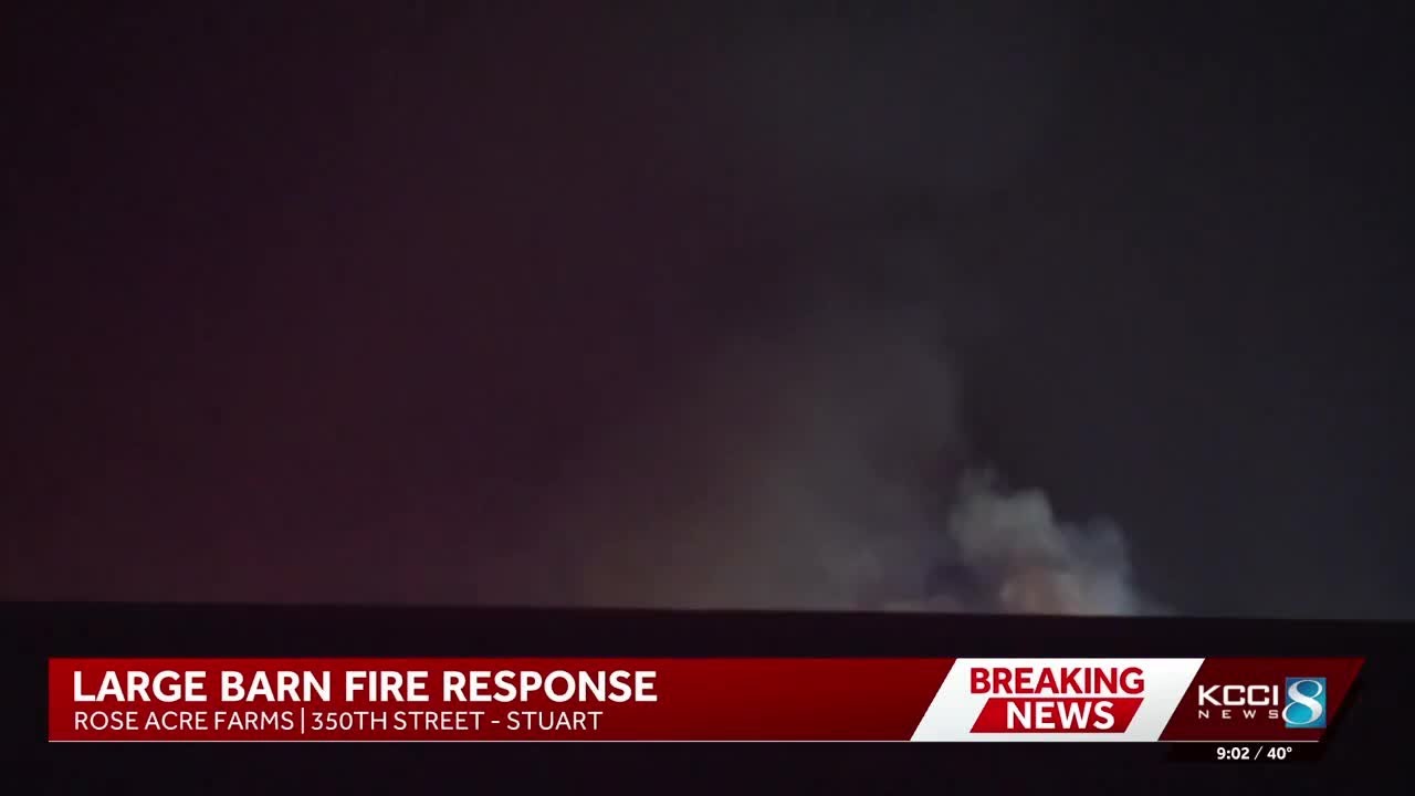 Firefighters battle large barn fire at Rose Acres Farms in Stuart