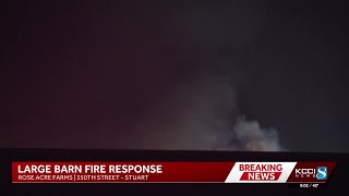 Firefighters battle large barn fire at Rose Acres Farms in Stuart