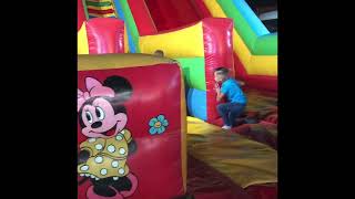 On The Inflatable Slide Pe Toboganul Gonflabil La Mare