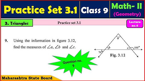 Practice set 3.1 Question 9 Class 9 Maths 2 | Chapter 3 Triangles | Std 9th | Maths-2 | Geometry