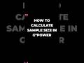 Calculate sample size using g power