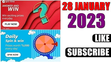 Amazon Quiz Answers Today | Amazon Quiz Today | 28 January 2023