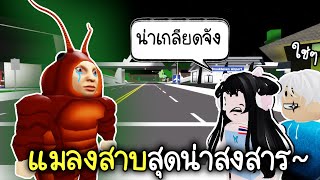 Roblox :  ปลอมตัวเป็นแมลงสาบสุดน่าสงสาร🪳..ไปที่ไหนก็มีแต่คนเกลียด💔😭 Brookhaven 🏡RP Cockroach prank