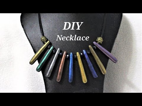 DIY   Easy To Make Multicolored Beads  Polymer Clay Necklace | Jewelry Making Tutorial