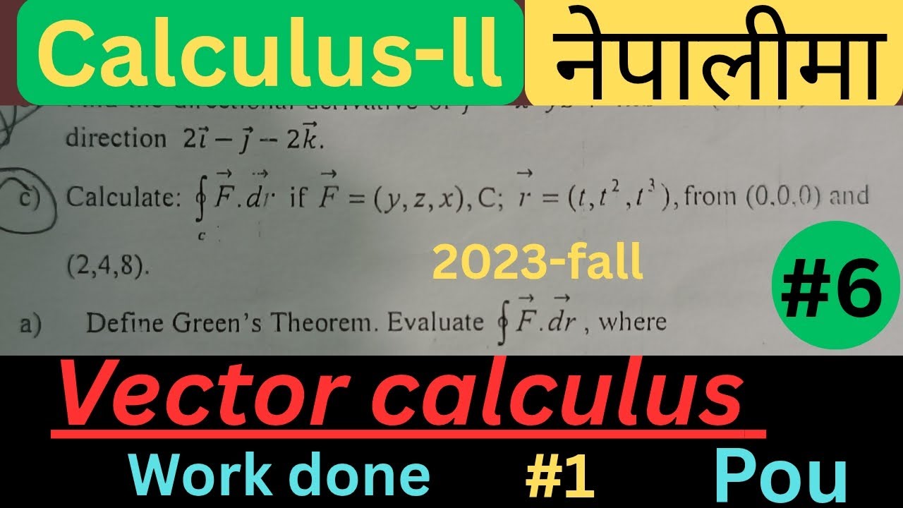 Calculus-ll # Vector calculus|| work done || with clear concept || in ...