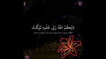 ذلكم الله ربي عليه توكلت : الآية 10 من سورة الشورى
