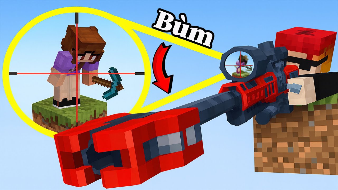 Tôi Đã Thêm Súng Vào Trong Minecraft One Block Bất Ổn 🤣 Siêu Hài Hước