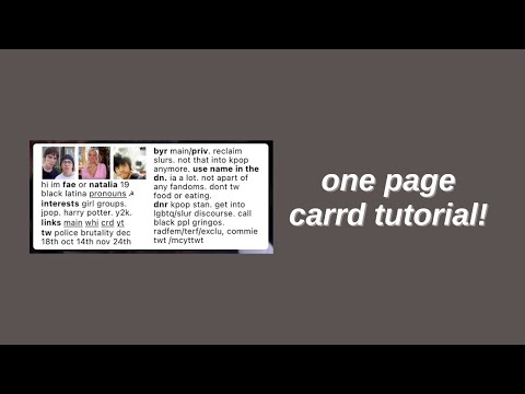 one page carrd tutorial! (no bgm)