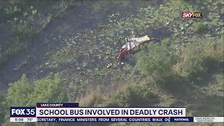 Car crashes into Lake County school bus