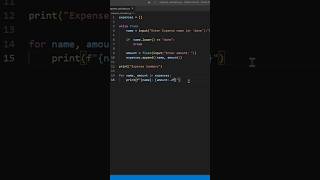 Learn How to Build an Expense Calculator Using Python in 60 Seconds! 🐍🔥#learning #theroyalcoding