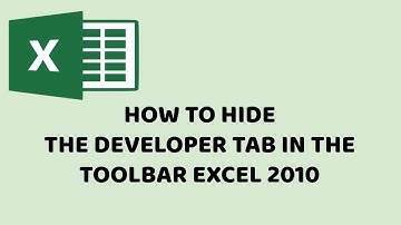 Excel 2010 : Hide the Developer Tab in The Toolbar | Disable Developer Tab | Tutorial Hindi