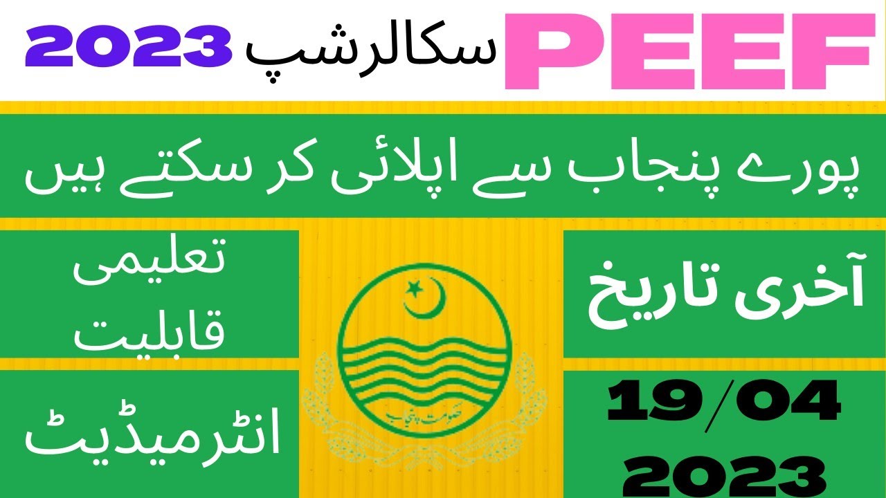 PEEF scholarships Punjab Educational Endowment Fund 2023 online apply |peef scholarships 2023