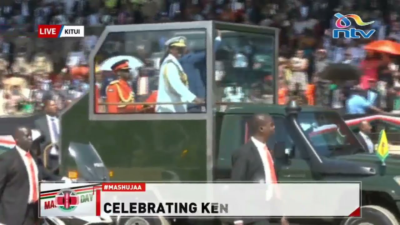 Президент Руто прибыл на стадион Итхукве в Китуи на празднование 