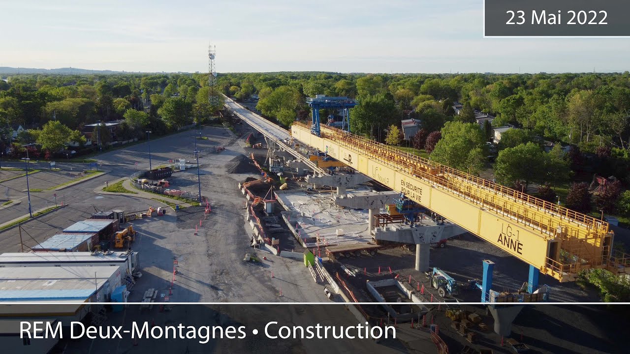 Construction du REM Mai 2022 Ligne DeuxMontagnes 5 Stations
