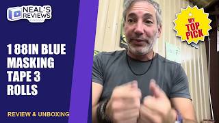 1 88in BLUE Masking tape 3 rolls Review & Unboxing